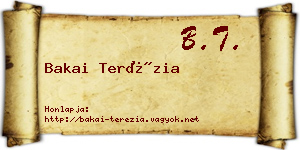Bakai Terézia névjegykártya